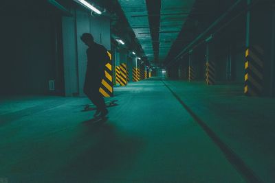 Man at underground parking lot