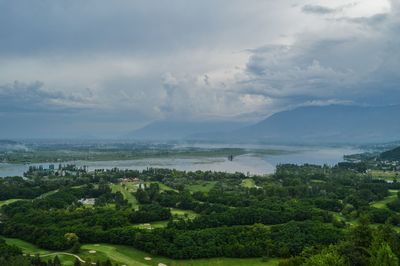 Scenic view of field against sky