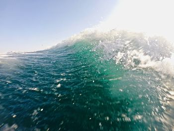 Close-up of sea against clear sky