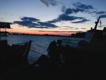 Scenic view of sea at sunset