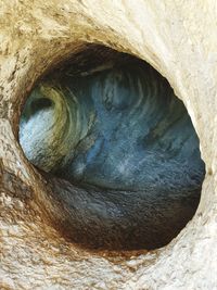 Close-up of hole in rock