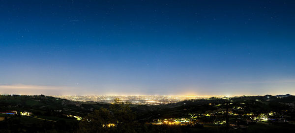 Illuminated cityscape at night