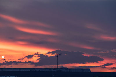 Scenic view of dramatic sky during sunset