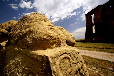 Old ruins against cloudy sky