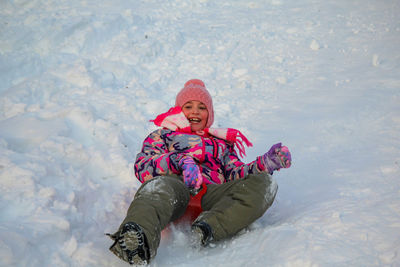 Woman  in snow