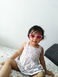 Cute girl sitting at home