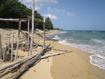 Scenic view of beach against sky