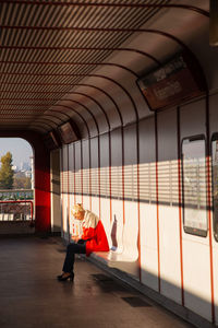 People sitting in train