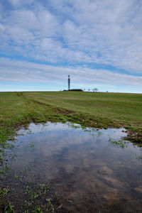 Scenic view of land against sky