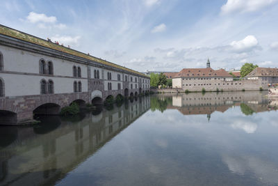 Reflection of historic building in water