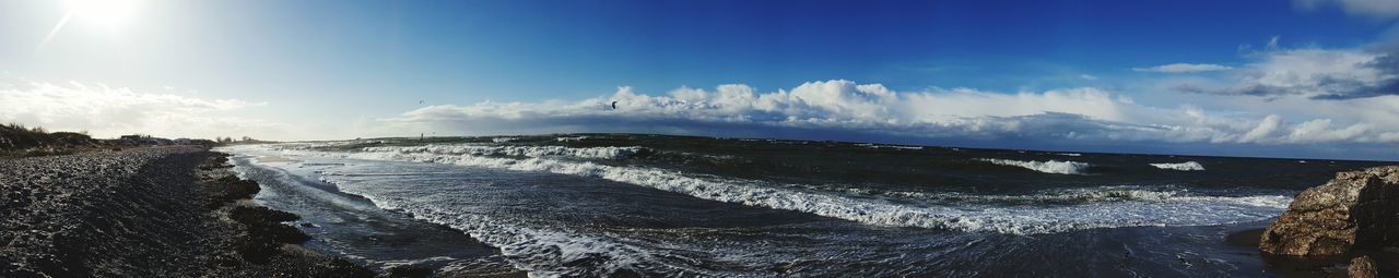 Panoramic view of beach against sky