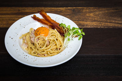 Close-up of meal served on plate