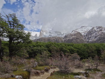 Scenic view of mountains against sky