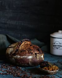 Close-up of bread on table