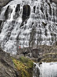 High angle view of waterfall