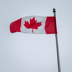 Low angle view of american flag