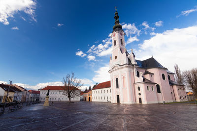 Low angle view of buildings against sky