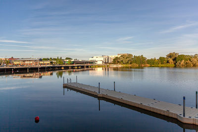 Panorama view of rushden lakes shopping leisure centre, northamptonshire, england