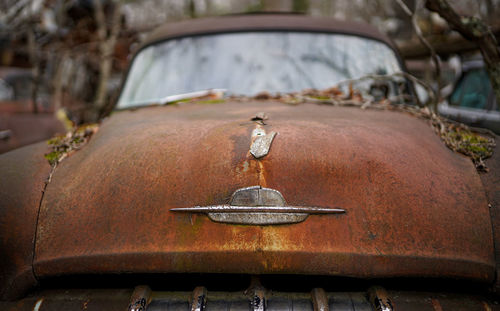 Close-up of rusty car