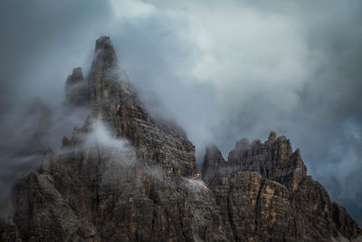 Low angle view of mountain against sky