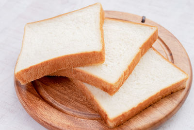 High angle view of bread on plate