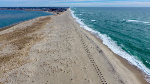 Scenic view of beach against sky