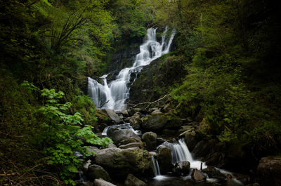 Scenic view of waterfall