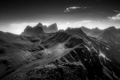 Scenic view of dolomites against sky