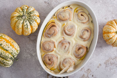 Pumpkin cinnamon, step by step serving holiday dessert, beautifully pastries,