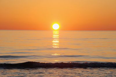 Scenic view of sea during sunset