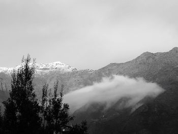 Scenic view of mountains against clear sky