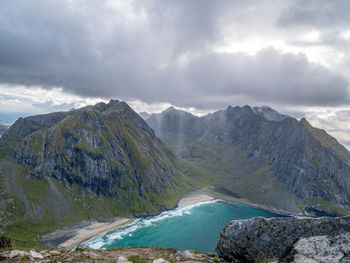 Panoramic view of mountains against sky