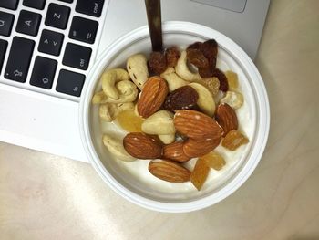 Close-up of served in plate