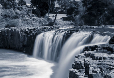 Scenic view of waterfall