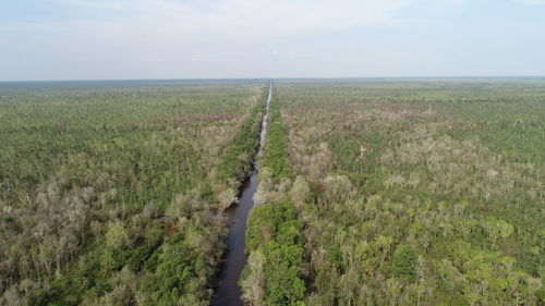 Scenic view of land against sky