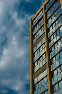 Low angle view of modern building against sky