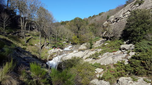 Scenic view of stream against sky