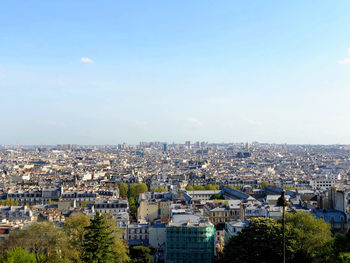 High angle view of townscape against sky