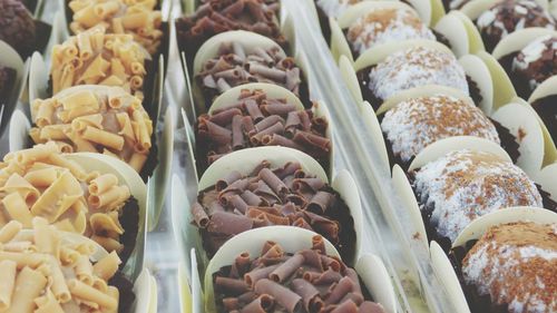 Close-up of desserts for sale