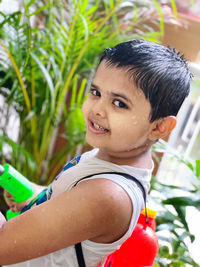 Portrait of boy smiling
