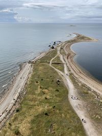 High angle view of beach against sky