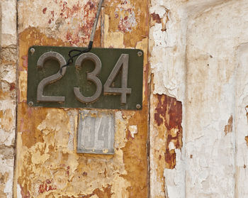 Close-up of old weathered wall