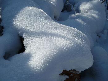 Aerial view of frozen water