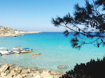 Boats in calm sea
