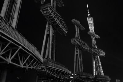 Low angle view of canton tower and structure