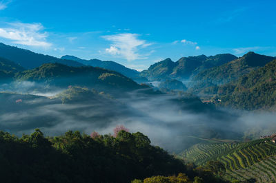 Scenic view of mountains against sky