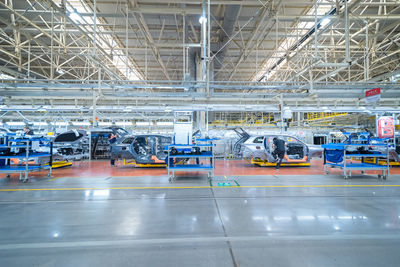 High angle view of people at amusement park