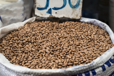 High angle view of spices for sale at market stall