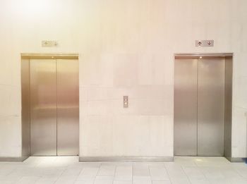 Closed door of building