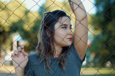 Portrait of young woman outdoors